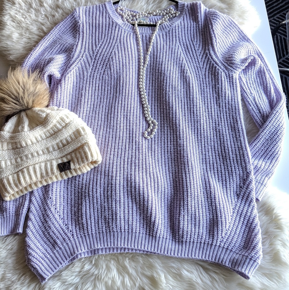 Lilac knit oversized sweater